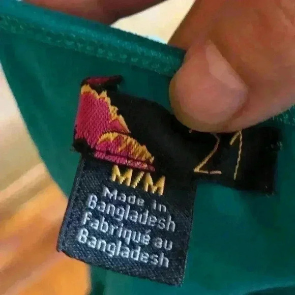 Vtg forever 21 teal tank top cami crop top medium - Picture 3 of 5